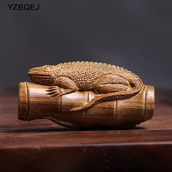 Amazon.co.jp: YZBQEJトカゲ 置物 木材でできたヤモリのオブジェ